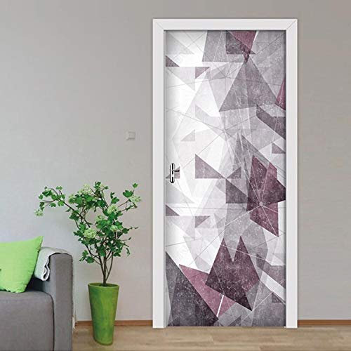 Adesivo Per Porte 3D Autoadesiva Impermeabile Sticker Porte Interne Decorazione Domestica 90X210CM Semplici Linee Geometriche Poster Fotografico Porta Adesiva In Vinile Per Rinnovare Mobili