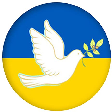 Ukraine Flagge Knopfabzeichen, Buttons Mit Der Ukrainischen Flagge, Friedenstaube Druck Ukraine Flagge Pin Brosche Anstecknadel für Hüte Hemden, Runde Brustnadeln Brosche