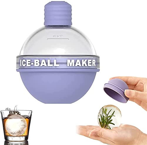 HXZDEY 1/4Pcs Summer New Creative Light Bulbs Ice Molds, 2.5 In Sphere Ice Mold, Ice Cube Tray, Light Bulb Ice Ball Maker, Round Ice Ball Molds, Ice Ball Maker Mold (Color : 1Pcs-Purple)