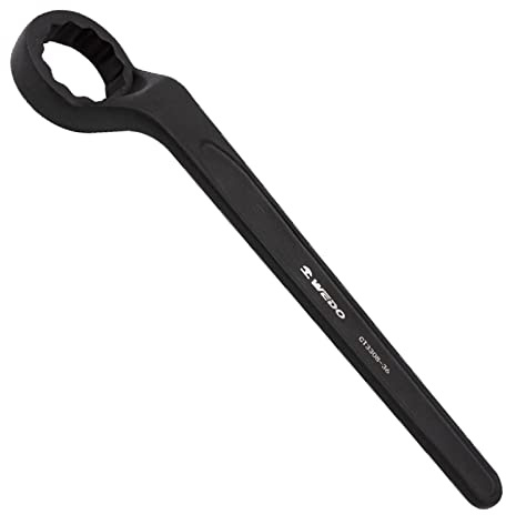 WEDO Spezialstahl Zugringschlüssel, einzelner Kopf, Ringschlüssel, Starkes Drehmoment, Schwarz-Spray auf der Oberfläche Offset Box End Wrench,50 * 400mm