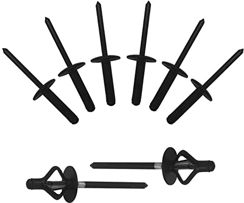 Tri-Fold Exploding Large Head Aluminum Pop Blind Rivets 3/16'' * 4/5'' Long Grip Solid Rivets Used For Industries Automobiles Kayak Sailboat & Furniture 100 Pieces Black