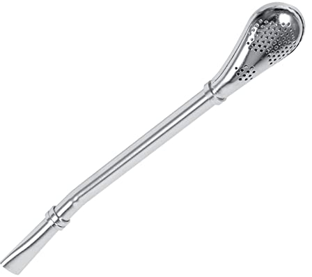 Fyearfly Cuillères à Paille en Acier Inoxydable, Cuillère Paille Réutilisable, Yerba Mate Bombilla,Pailles en Métal Réutilisables Pour Jus Smoothies