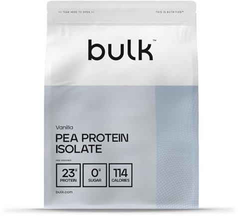 Bulk Pea Protein Isolate Powder, Vegan Protein Shake, Vanilla, 1 kg