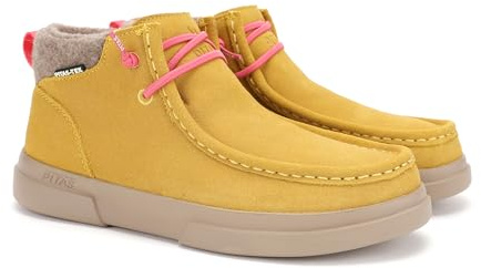 WALK IN PITAS | GARDA | Stivali casual da donna | Stivaletti in pelle| Scarpa urbani | Mocassini | Nautiche invernali | Sneakers Casual | Calzatura Senza lacci | Calzature Walkinpitas | Senape | 39