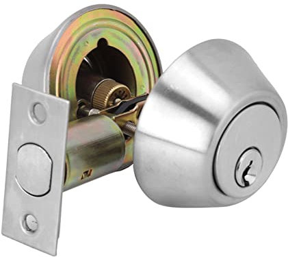 ANKROYU Cilindro De Puerta, Pestillo De Acero Inoxidable Cerradura De Puerta De Madera De Doble Apertura con Cerradura Y Llave, Cerradura De Cerrojo De Cilindro Doble