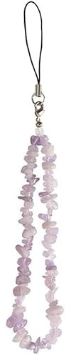 SquarezhenBo Purple Phone Charms Mobile Beads Natural Shiny Charm Cell Lanyard Chain Wristband Mobile Phone Strap Décor