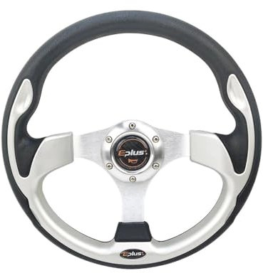 Sportlenkrad Auto Sport Lenkrad Racing Typ Universal 13 Zoll 320 MM Aluminium 4 Farbe Modifiziertes Auto Styling Holzlenkrad(SILVER)