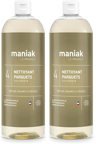 Nettoyant Tout Parquet : Stratifié, Cirés 1L – Produit Ecologique & Efficace à la Propolis d’Abeille – Nourrit & Protège (Lot de 2)