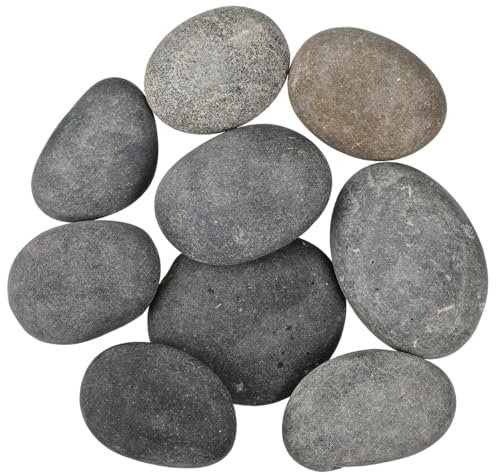 Happyyami 9 Stück Flache Kieselsteine Zum Bemalen Für Kreative Diy Projekte Gartendekoration Und Aquarium Natürliche Handbemalte Steine