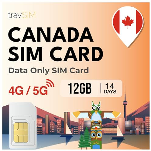 travSIM Carte SIM Canada | 10 GB de données mobiles avec 4G/5G highspeed | Valable 15 jours | Carte SIM Data pour le Canada | SIM Canada pour les voyageurs d'affaires et de loisirs | Activation facile