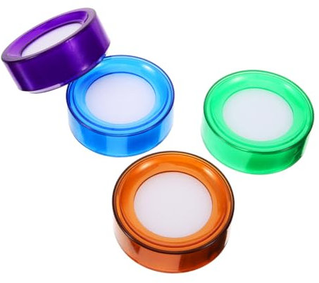 STOBOK 4stücke Fingerfeuchter Für Geldzählung Rundes Schwammbecher Grün Blau Und Orange Für Effizientes Bargeldhandling Und Komfortable Anwendung