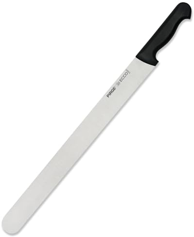 Pirge Ecco Dönermesser 50 cm Schwarz Harter Stahl - Aufschnittmesser - Schärfstes Döner Langmesser - Fleischmesser - BBQ Messer - Edelstahl Profi Küchenmesser - Ergonomisches Griffdesign