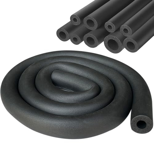 Tube D'isolation Isolation Tuyaux Chauffage Ø 22 mm Isolation de Tuyau 1.8m Tuyau D'isolation pour Chauffage et Tube Climatisation (Noir, 22mm)