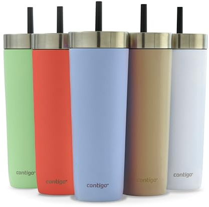 Contigo No-Spill Mug Isotherme avec Paille | Gobelet | Froid 14 h | 720 ml