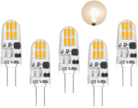 I-SHUNFA G4 LED Bulbs Natural White 4000K,AC/DC 12V,1.5W 160LM,5 Pack | Equivalent to 15W Halogen Lamps,Non-Dimmable Bi-Pin Energy Saving Mini Bulb,No Flickering