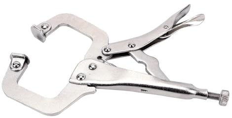 C clamp, Alloy Steel Grip Vise Lock Jaw Swivel C Clamp Weld Clip Woodwork Pincer Tong Tenon Locator(Flexible Head)