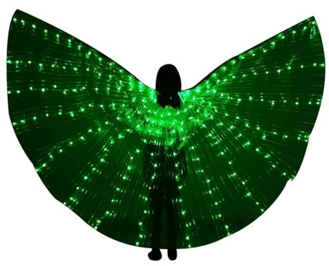 Schmetterlingsflügel für Frauen | Led Bauchtanz Flügel | Belly Dance Glow Angel Dance Wings mit Teleskopstöcken für Mädchen