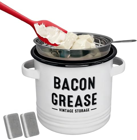 Contenitore per la conservazione del grasso da cucina – grande capacità 1200 ml, contenitore per grasso da cucina – per vacanze, campeggio, giorno del Ringraziamento, ristorante, cottura e