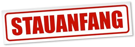 PantherPixel Magnetschild Stauanfang Auto LKW Wohnmobil Wohnwagen Magnetfolie Wetterfest Magnetisch 30 x 8 cm Standard