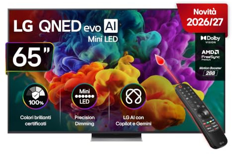 LG QNED evo AI MiniLED 65 Pollici, Serie QNED86B 2026 Smart TV 4K - 65QNED86B6B