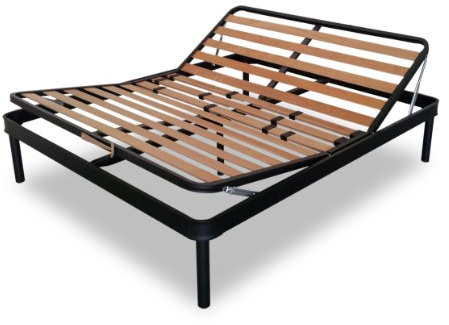 EVERGREENWEB - Rete Matrimoniale 160x190 Manuale Alza Testa e Piedi, Doghe in Legno per TAGLIE FORTI XXL Rinforzata con Doppia Struttura in Ferro 5 Gambe Smontabili Base da Incasso x Letti e Materassi