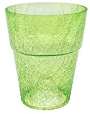 Polnix Cache Pot Verre Orchid Transparent Vert Clair diam. 13 cm ht. 16.5 cm