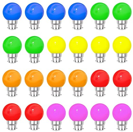 Rêvenergie Lot 24 ampoules Led B22 guirlande guinguette multicolore