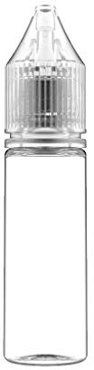Chubby Gorilla V3 15ml PET Einhorn Plastikflaschen für Flüssigkeiten, Öle und E-Flüssigkeiten - Leere Tropfflaschen - 20x 15ml (Transparente Flasche mit Transparente Deckel)