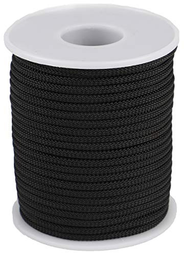 Cordel de Nailon para Collar Pulsera Fabricación de Joyas Accesorios para Manualidades (2.8mm-65feet, Negro)