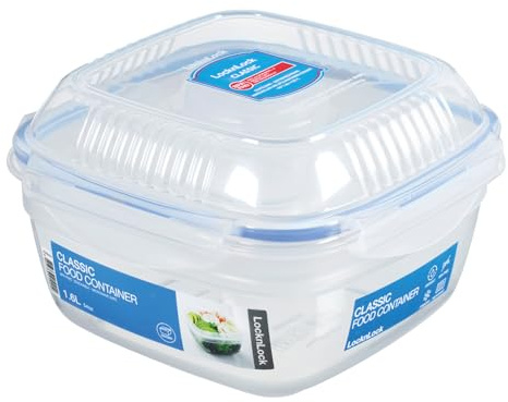 LocknLock TO GO - Ensaladera para llevar con 2 compartimentos y recipiente de aliño de 1,6 l, 100% hermético y hermético, apto para lavavajillas y microondas, sin BPA, ensaladera para llevar