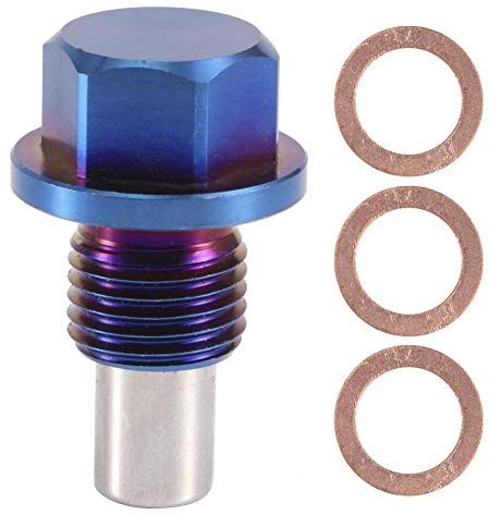 Ölablassschraube, Magnetische Schrauben für die Ölwanne, Magnetische Ölwannenwanne aus Aluminiumlegierung Rücklaufablassschraube Anschlussadapter(M12*1.25)
