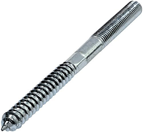 AERZETIX - Lot de 10 - Vis à Double Filetage - Goujon - Patte à Vis - Métal/Bois avec ou sans Cheville - Ø10x140mm - en Acier Zingué - Couleur Argent - C44769