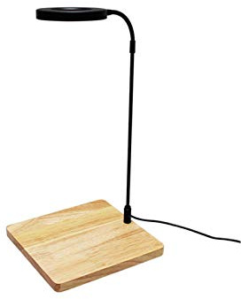 QWLWBU Lampe LED pour aquarium à spectre complet à 360 degrés avec panneau en bambou 10 W Nano éclairage d'aquarium, alimentation USB, lumière plate pour la croissance des plantes