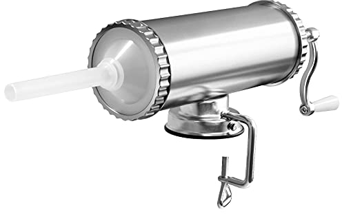 GIANTEX Pistola per Salsicce, 2,5 kg Insaccatrice per Salsiccia, Macchina per la Produzione di Salame, in Alluminio, con Morsetto da Tavolo e 3 Tubi di Riempimento, Argento