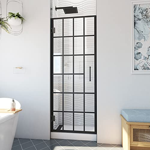 DreamLine Unidoor Toulon 24 tum. B x 183 cm. H ramlös duschdörr med gångjärn i satin, svart