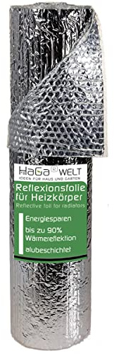 HaGa® Heizkörper Reflexionsfolie 0,6m x 12,5m - Heizungs- Luftpolsterfolie - Isoliermatte Wandisolierung Thermomatte