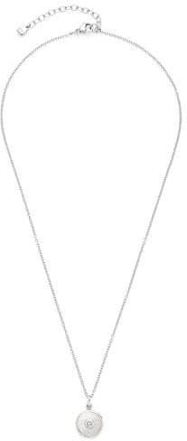 JEWELS BY LEONARDO Halskette Santina • Anker-Kette aus silberfarbenem Edelstahl • runder Anhänger aus Perlmutt und einem klaren Glaskristall • 45-50 cm Länge • Geschenk Damen Schmuck • 022438