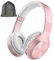 Rydohi Bluetooth Headphones Over Ear, 68H Playtime and 3 EQ Music Modes Wireless Headphones with Microphone/Deep Bass, HiFi Stereo Foldable Lightweight Headset for PC Home Travel Office (ROSE GOLD)
