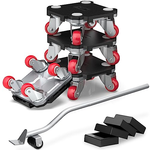 Ronlap Furniture Lifter Mover, Moving Dolly 4 Wheels for Refrigerator Sofa | Furniture Dollies Heavy Duty Mover Lifter Tool Set Furniture Appliance 550KG Capacity Black