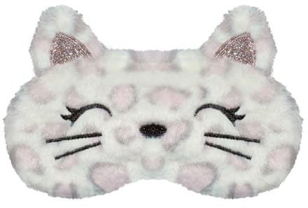 VerteLife Schlafmaske, Weiche Flusen Augenmaske Reisen Nickerchen Augenbinde Neuheit Cartoon Schlafen Augenmaske Augenabdeckung für Damen und Herren (Katze,Gefleckte)