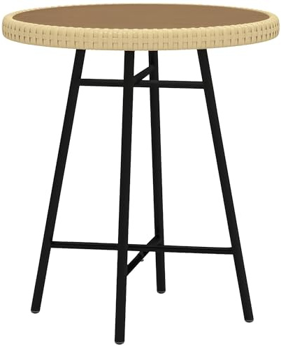 Outsunny Outdoor Beistelltisch mit X-Bar und Holz-Kunststoffplatte, Stahl-Couchtisch für den Innen- und Außenbereich, 50x50x55 cm, schwarz und holzfarbig