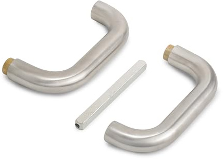 Emuca - Maniglie per serrature di porte da interno in vetro, Modello U, acciaio inox
