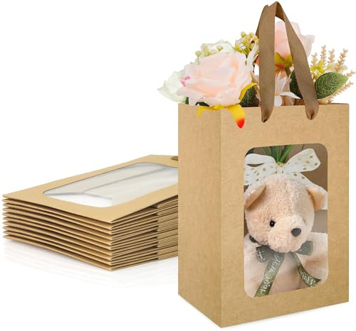 Papiertüten Mit Henkel,10 Stück Papiertüten Aus Kraftpapier,Geschenktüten,Geburtstagstüten,Geschenktüten Geburtstag,Geschenktüten Papier