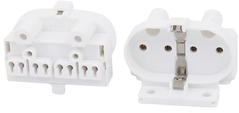 PATIKIL Porta Lampada 2G11 2pz Connettori per Presa per Tubo a 4 Pin Bianco | Base per Presa di Luce H, per Lampada a Tubo Fluorescente o Led