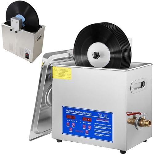 JJENXYYDS Pulitore ad ultrasuoni per Dischi in Vinile da 6.5L,Pulitore per Dischi in Vinile con riscaldatore e Timer per Gioielli, Monete, Parti Metalliche