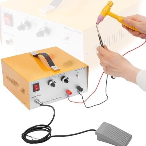 Lakenbroade Soldadora Permanente para joyería, Soldadora por Puntos con Brillo por pulsos, Soldadora por Puntos portátil, Máquina de Soldadura por Puntos con Arco de tungsteno por pulsos,220V