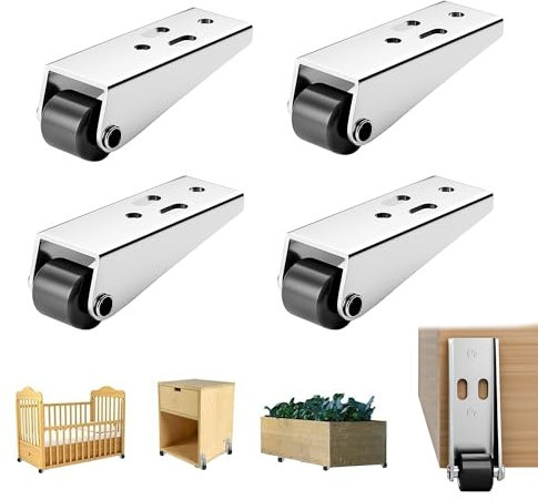 Rotelle per Spostare Mobili, 4 Pezzi Ruote Universali Mini Fisse con Viti Incluse per Utensili da Cucina, Elettrodomestici e Piccoli Mobili
