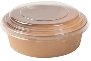 Arredo Chef – Bol Salade Kraft 900 ML avec Couvercle PET – Jetable Alimentaire Étanche – Pour Plats Chauds ou Froids à Emporter – Lot de 50 – Non Micro-ondable