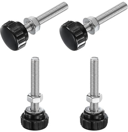 QUARKZMAN 4 Stück Rändelschraube mit Gewinde M8 x 55mm Rundkopfschraube mit Muttern Unterlegscheiben, Flügelschrauben Edelstahl 304 Klemmhebel 25mm Klemmknöpfe für Maschine