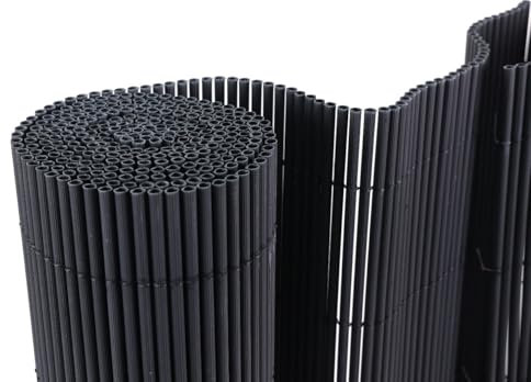Mugar- Cañizo de PVC imitación a Mimbre de PVC de 1.600gr/m2- Mimbre Artificial- 5 MODELOS (Negro, 1x3 metros)